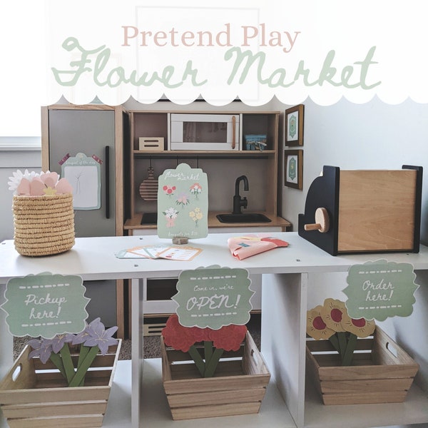 Flower market pretend play set, flower market dramatic play, spring pretend play, flower market bouquet print