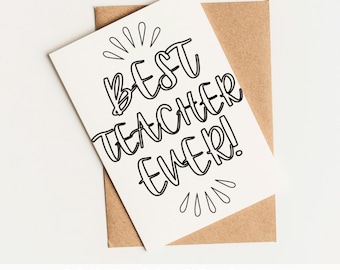 Tarjeta para colorear "El mejor maestro", página para colorear "El mejor maestro", tarjeta de agradecimiento al maestro, tarjeta imprimible "El mejor maestro".