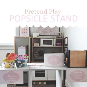 Popsicle stand pretend play set, popsicle stand dramatic play set, popsicle stand pretend menu