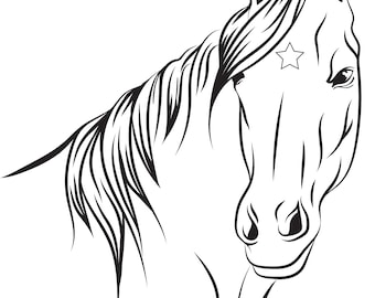 Horse and Star Coloring Page