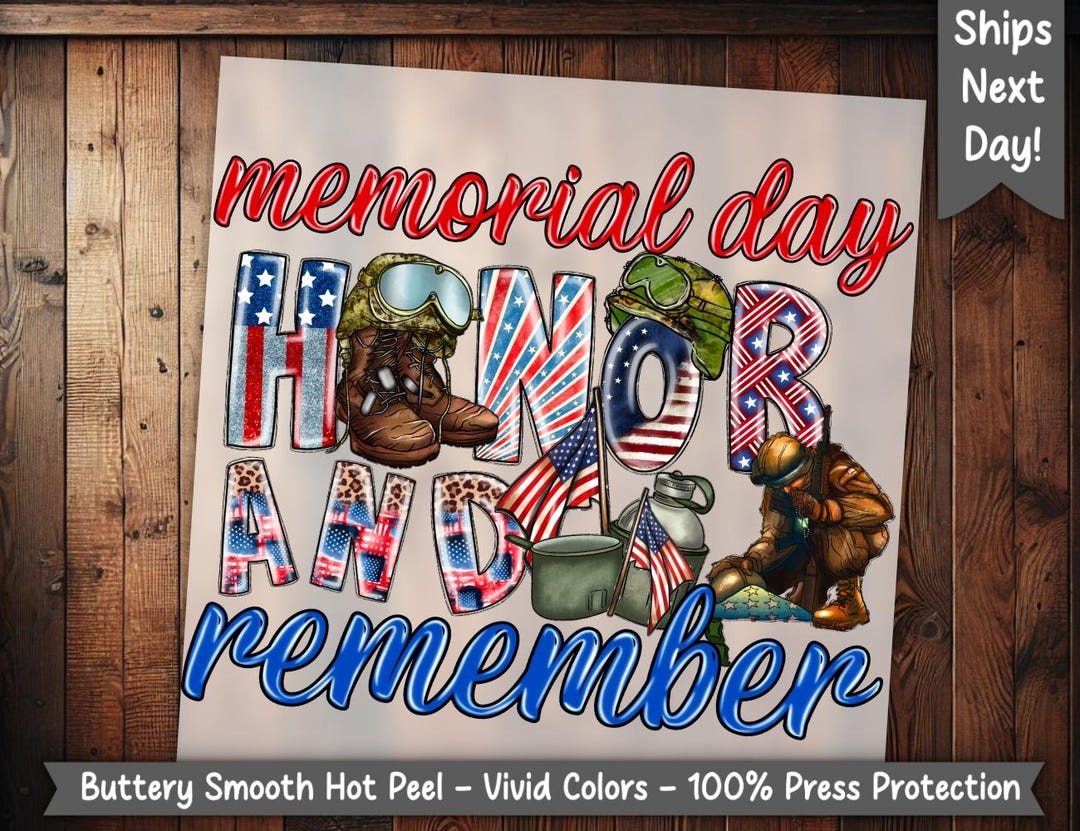 Memorial Day Honor and Remember Soldier Boots American Flag Patriotic ...