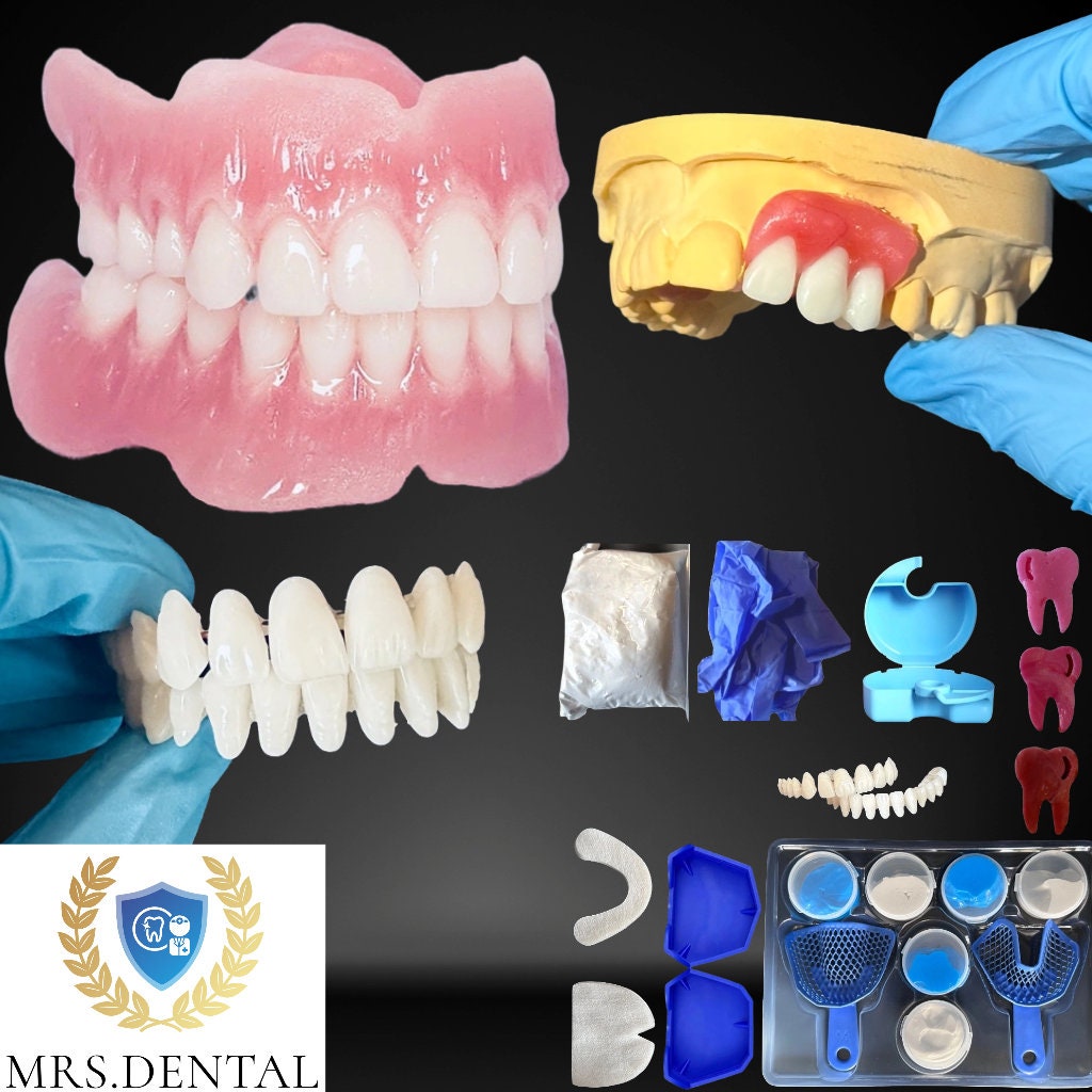 Dientes postizos superiores/inferiores de silicona, carillas de risa  perfectas, pasta de dentaduras, herramientas de higiene