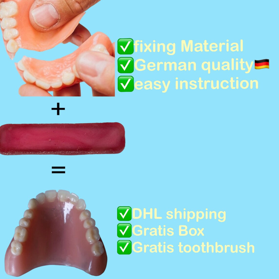 DIY Dental Repair KIT, Dentures, Denture Kit, Dental Base, Improve