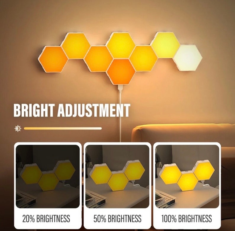 Intelligent LED Odd Light Panel, Color Hexagonal Honeycomb LED Lamp, Electric Competition Atmosphere Lamp zdjęcie 5