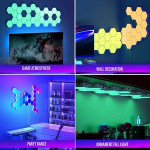 Intelligent LED Odd Light Panel, Color Hexagonal Honeycomb LED Lamp, Electric Competition Atmosphere Lamp zdjęcie 6