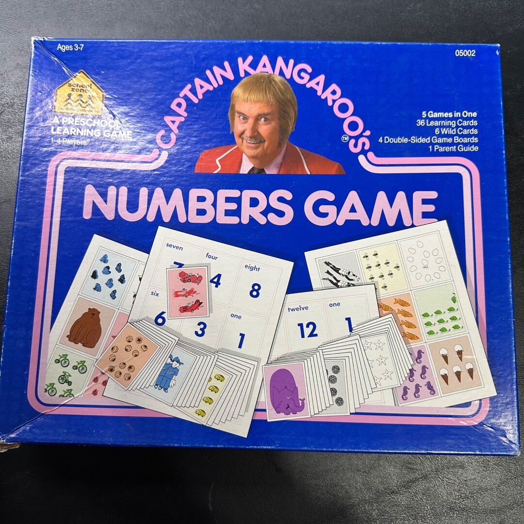 VTG 1987 Capt. Kangaroos Numbers Game Ages 37 5 Games in One Etsy
