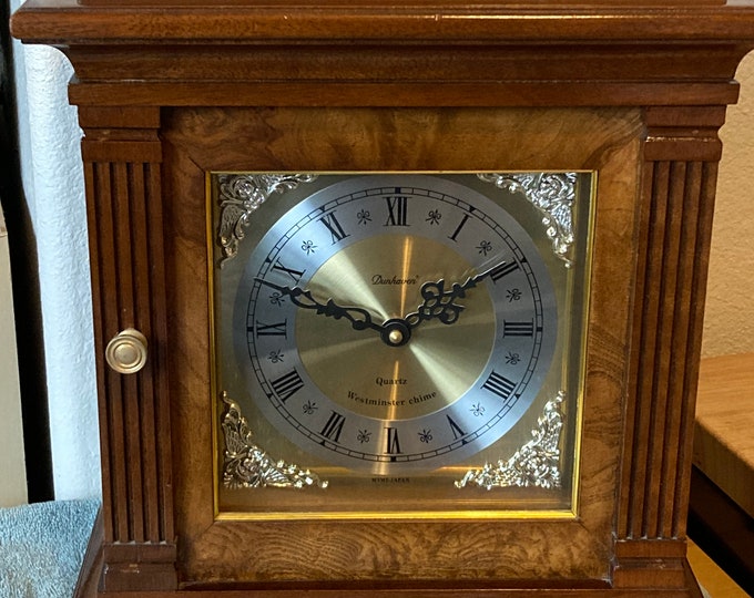 Vintage Dunhaven Quartz Wood Mantel Clock With Westminster Chimes Etsy
