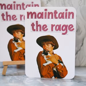 Carte d'anniversaire pour elle | de voeux d'art de collage | carte d'anniversaire de chat | Carte artisanale | Papeterie drôle unique | « Maintenir la rage »