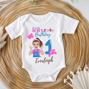 Icky Sticky 1st, 2nd or 3rd Birthday Ms. Rachel Onesie/T-Shirt