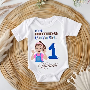 Can You Say 1, 2, or 3 Ms Rachel Onesie Blue Version