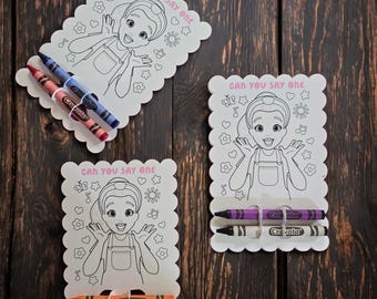 Physical Item: Can You Say 1, 2, 3, 4, or 5 Coloring Card w/2 Crayons