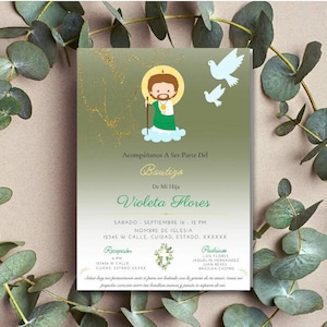 San Judas Invitacion, Bautizo San Judas, Convite de Batismo, Invitación De Bautizo, Convite para download digital, Modelo digital de Batismo.