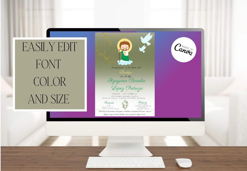 San Judas Baptism Invitation Template (digital Download) Etsy