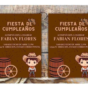 Bewerkbare westerncowboy-uitnodiging| Digitale downloaduitnodiging| Spaanse cowboyuitnodiging| Afdrukbare uitnodiging| Vaquero ranchero western