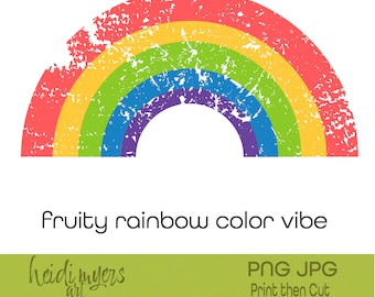 Distressed Rainbow PNG JPG, Fruity Colors, Rainbow T-shirt Design, Distress T-shirt Design, Rainbow Clip Art, Mother&#39;s Day, Grad,Fathers Day