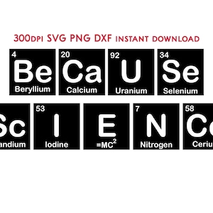 Porque Ciência SVG PNG DXF 300dpi download instantâneo Versões png em preto e branco para uma variedade de fundos Eleições Meio ambiente etc.