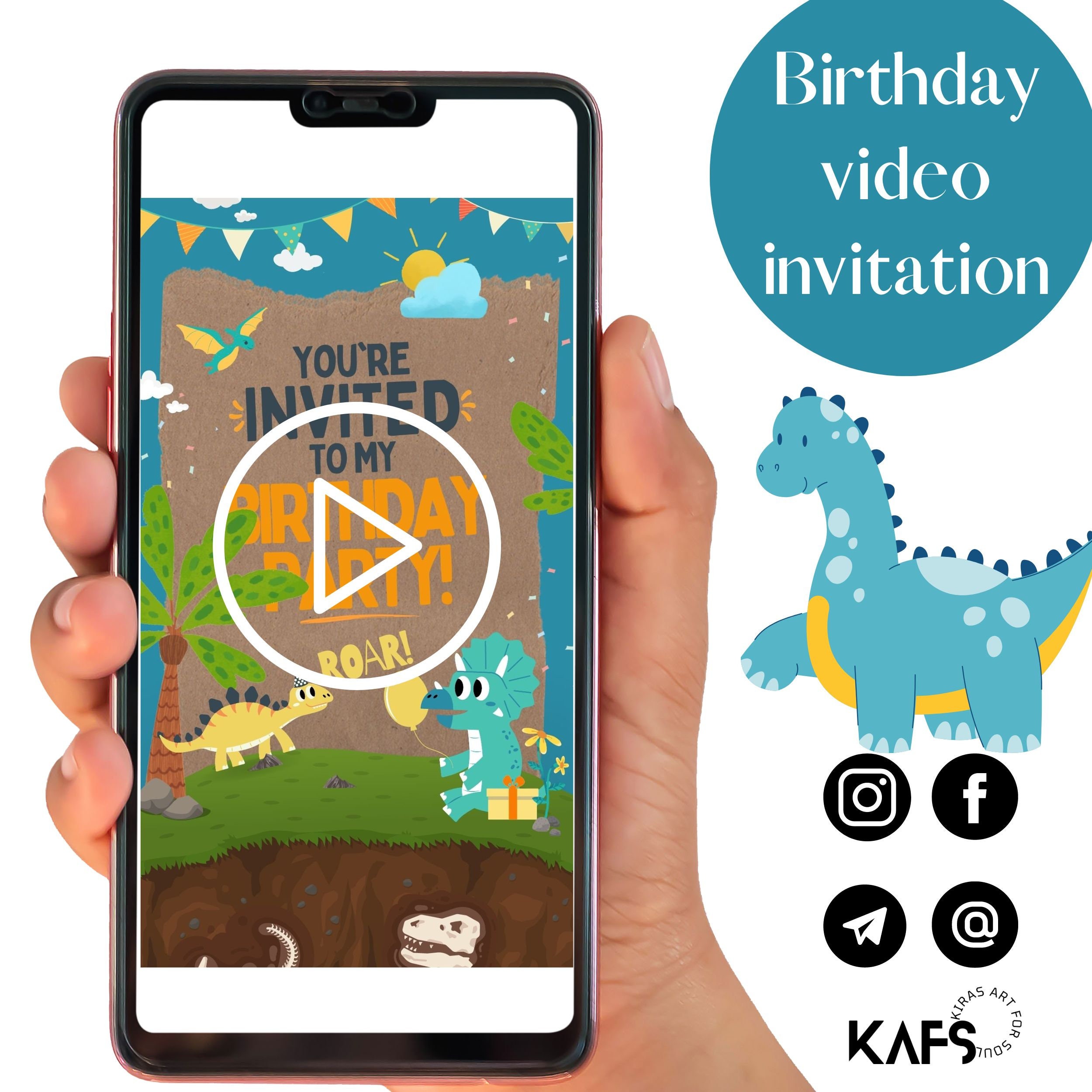 Dinosaur Birthday Invitation Dino Evite Boy Birthday Invite Dino Party