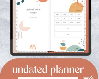 Undated Yearly Planner, Digital Planner, Goodnotes Planner iPad Planner Daily Weekly Monthly Planner