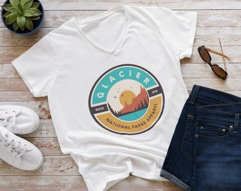 Glacier National Park Women's Evoker V-Neck T-Shirt