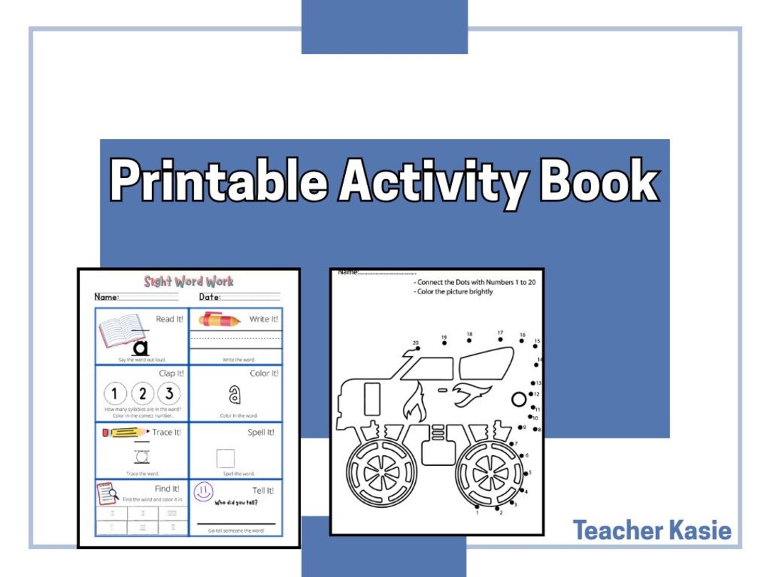 Activity Book for Kids PRINTABLE - Etsy