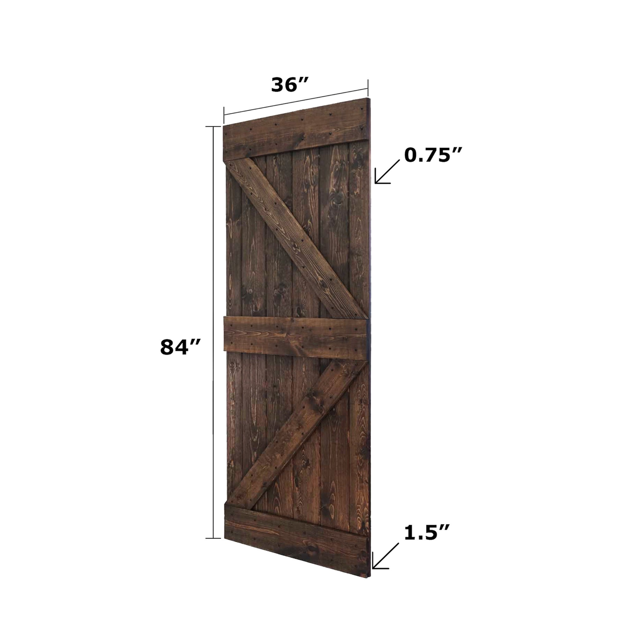K Style Series 72 X 84finished DIY Solid Wood Double Sliding Barn Door ...