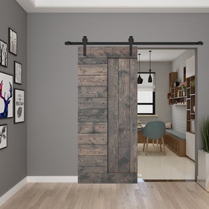 L Series Finished DIY Solid Wood Barn Door Slab(Hardware Kit NOT Included) Custom Size Avalaible, ask for quote.