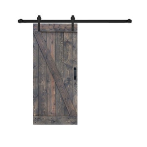 Z Style Series 36in. x 84in. Finished  Solid Wood Sliding Barn Door With Hardware Kit(Assembly Needed)Custom Size Available, ask for quote