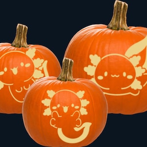 Axolotl Pumpkin Carving Stencil Simple Pumpkin Carving Template Cute Axolotl Pumpkin Carving Stencil Simple Pumpkin Carving Template Cute