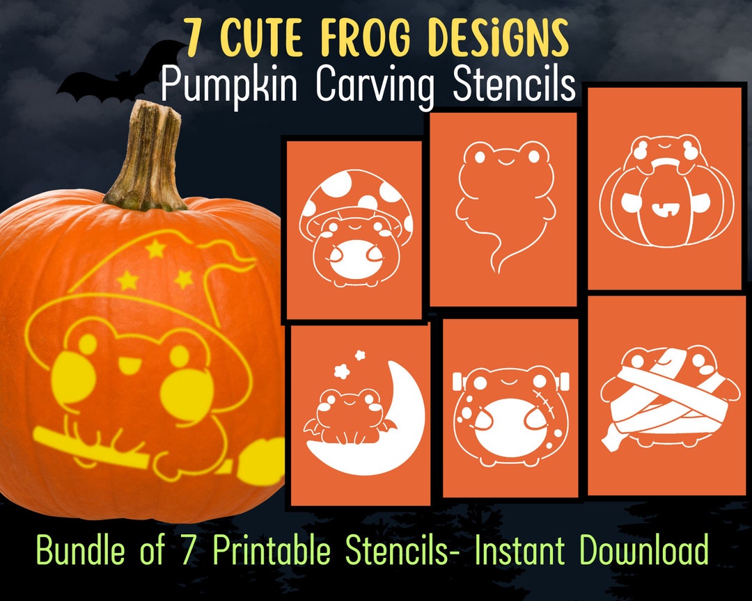 cute-frog-design-pumpkin-carving-stencil-cute-kawaii-pumpkin-carving-template-pumpkin-carving-pattern-pumpkin-carving-party-kawaii-frog-etsy