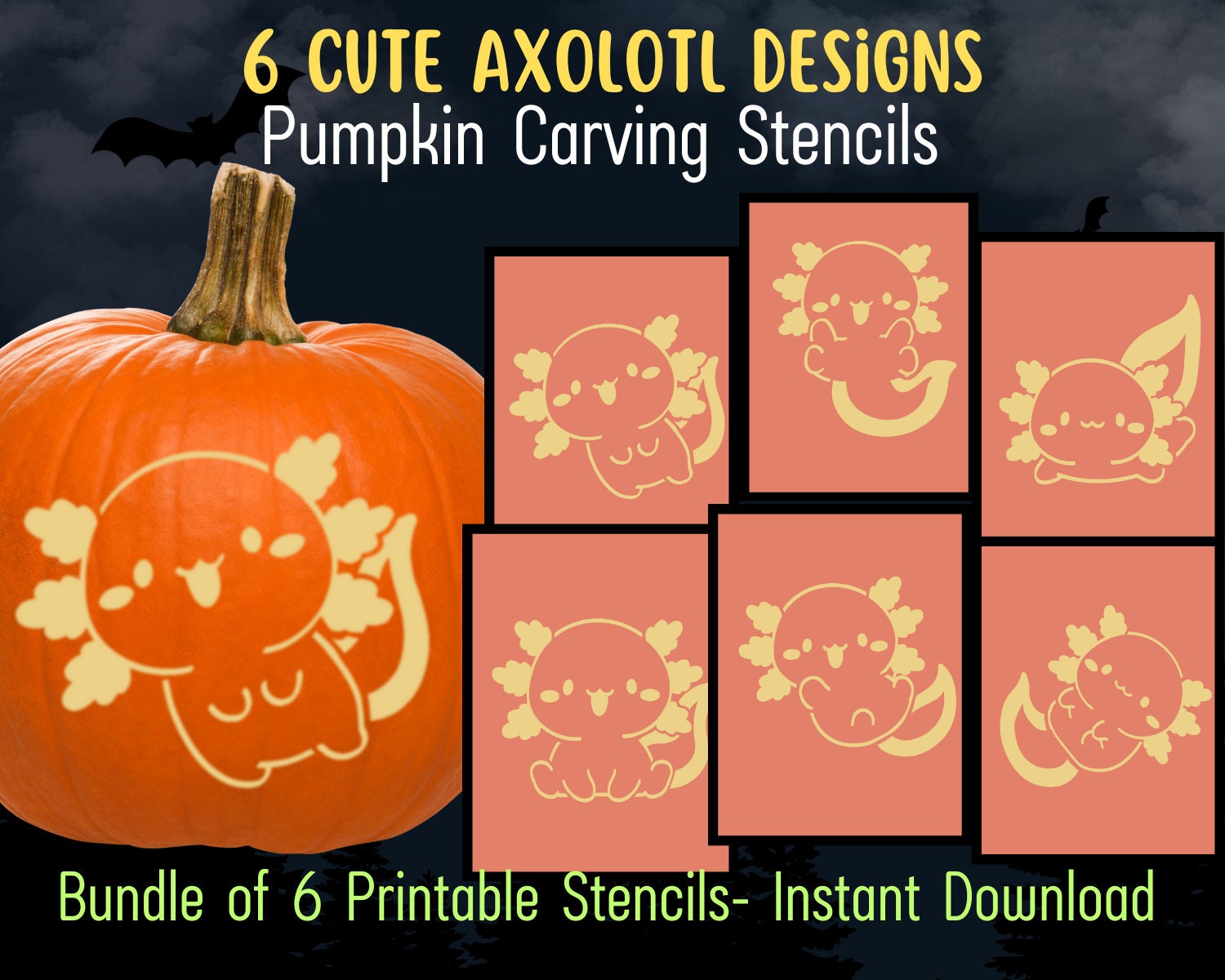 Axolotl Pumpkin Carving Stencil Simple Pumpkin Carving Template Cute Kawaii Pumpkin Carving Pattern, Pumpkin Carving Party Axolotl Halloween - Etsy axolotl-pumpkin-carving-stencil-simple-pumpkin-carving-template-cute-kawaii-pumpkin-carving-pattern-pumpkin-carving-party-axolotl-halloween-etsy