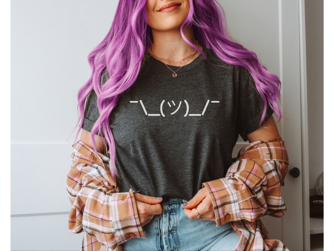 Cool Graphic Design T Shirt, Funny Humorous Fashion Tee, Shrug Emoji ...