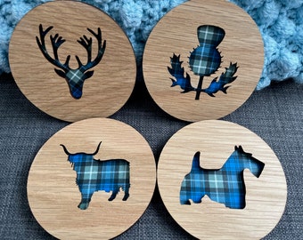 Wooden Scottish Coasters