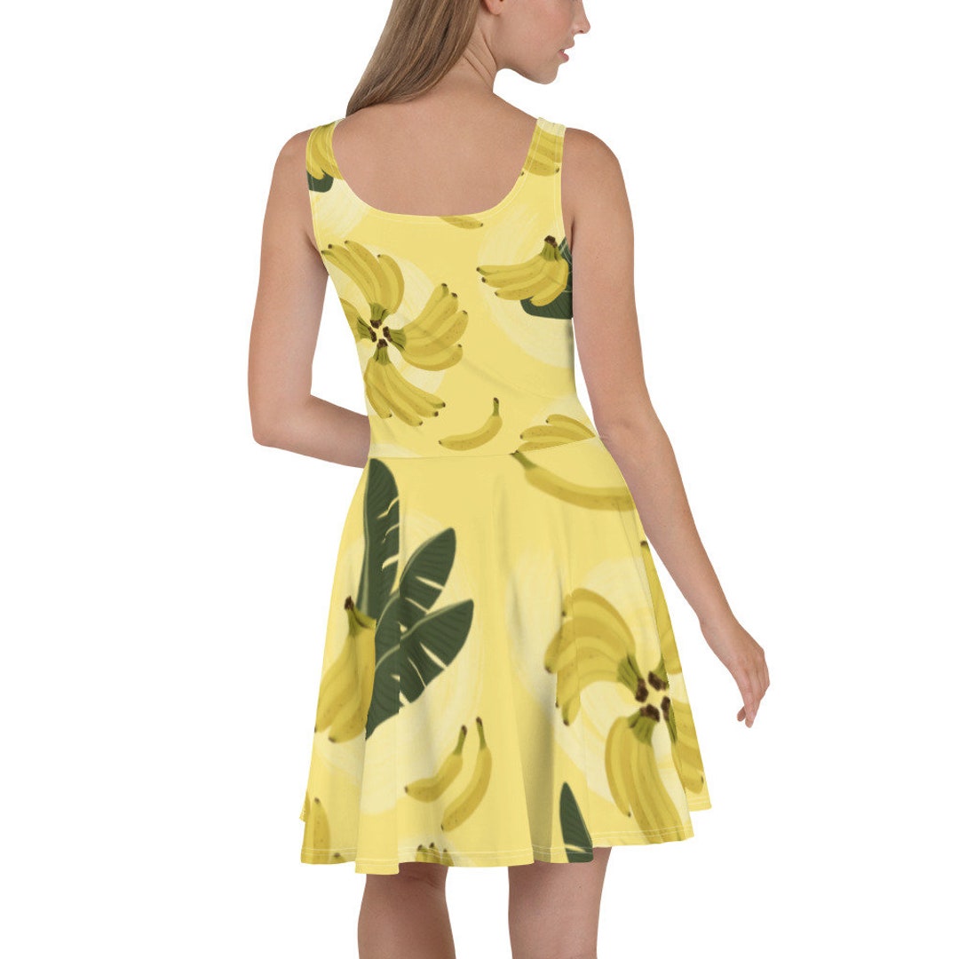 Yellow Banana Pattern Print Dress