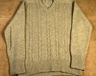Vintage 80's 90's Lands End Irish Cable Fishermen Wool Silk