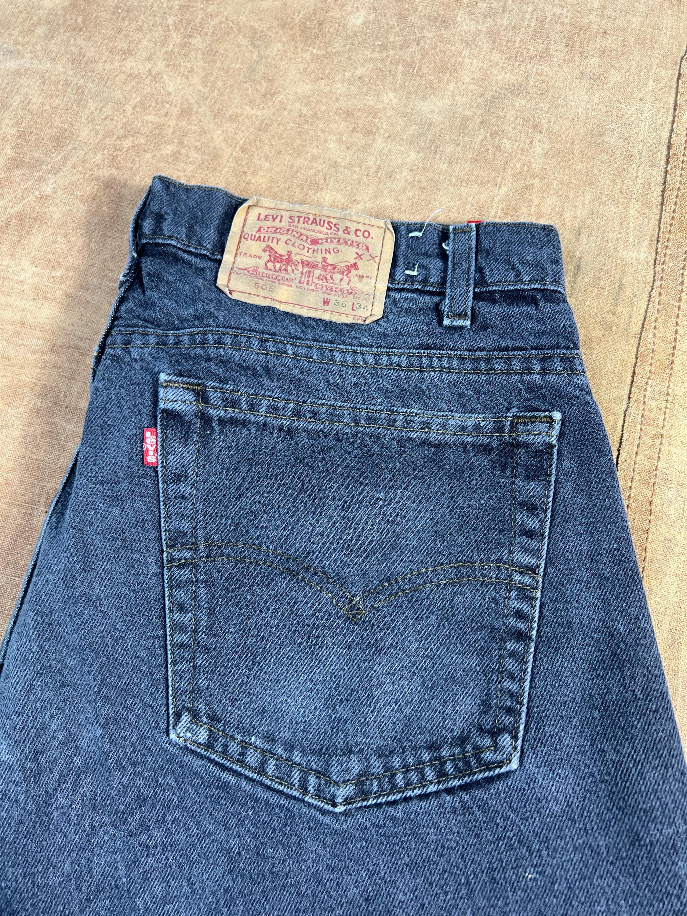 Vintage 89's 90's Levis 505 Regular Fit Straight Leg Red Tab Made