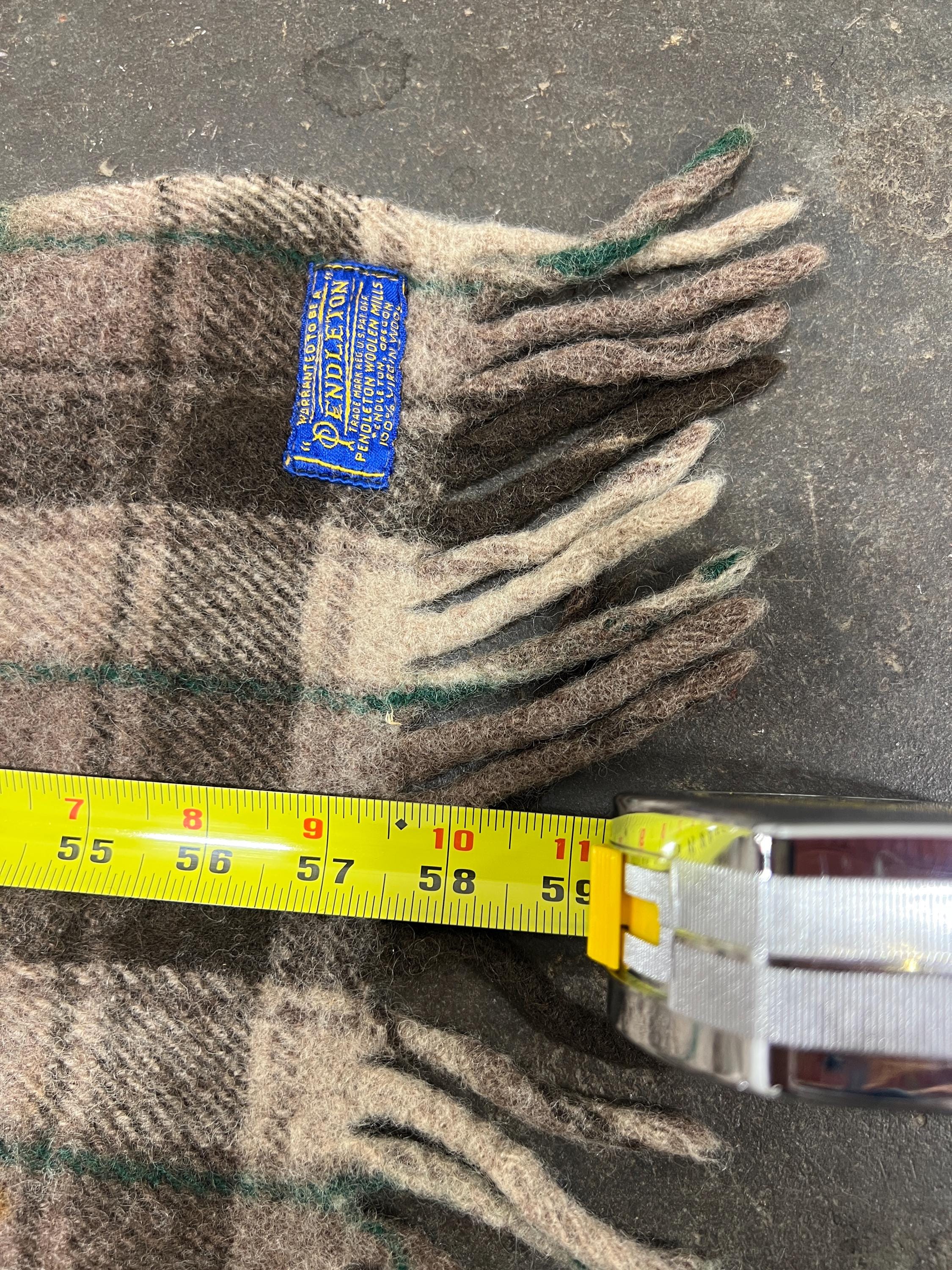 Vintage 60's 50's Pendleton 100% Virgin Wool Plaid Pattern Brown