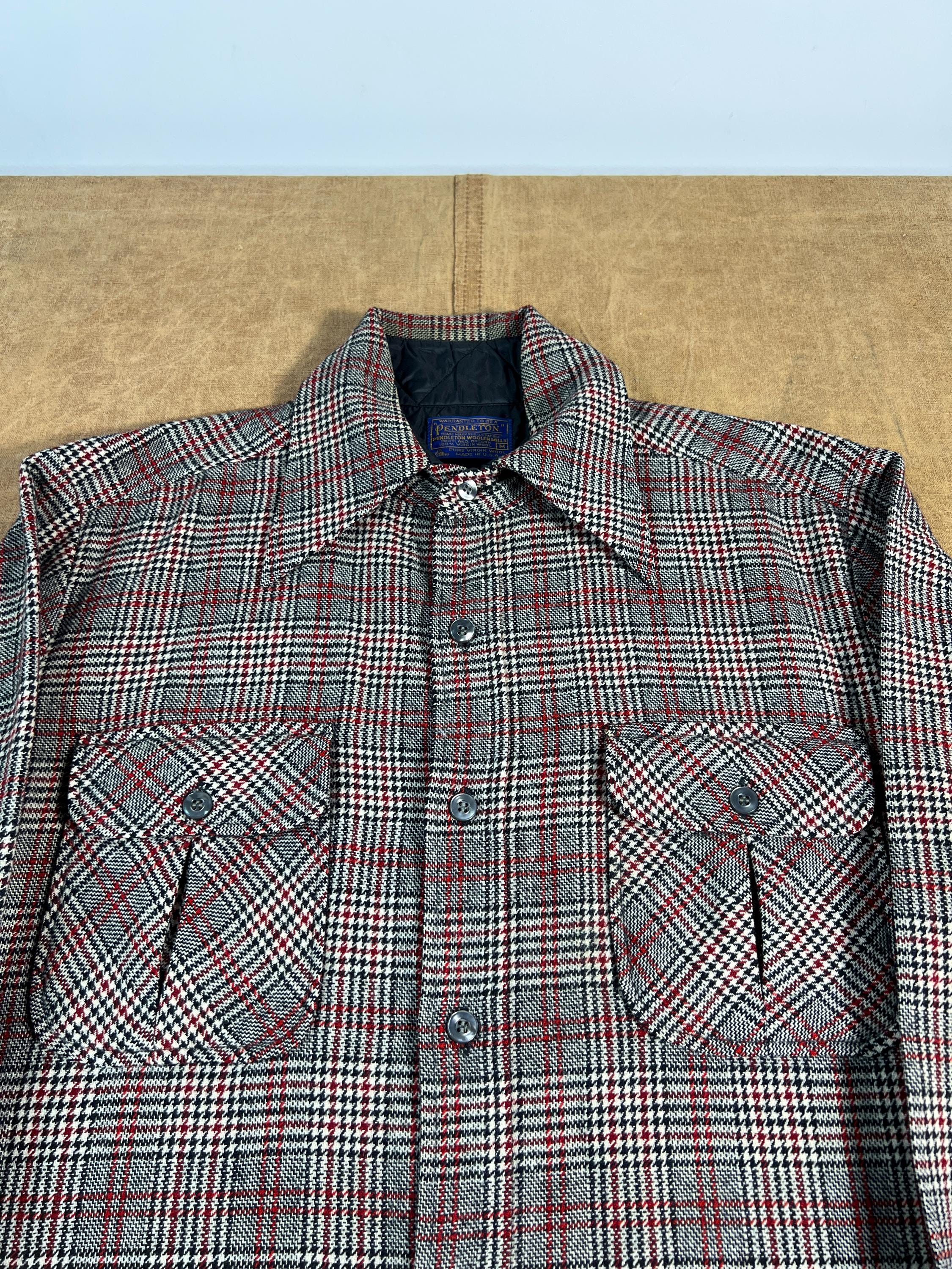 Vintage 60' 70's Pendleton Two Pocket Plaid Pattern Virgin Wool