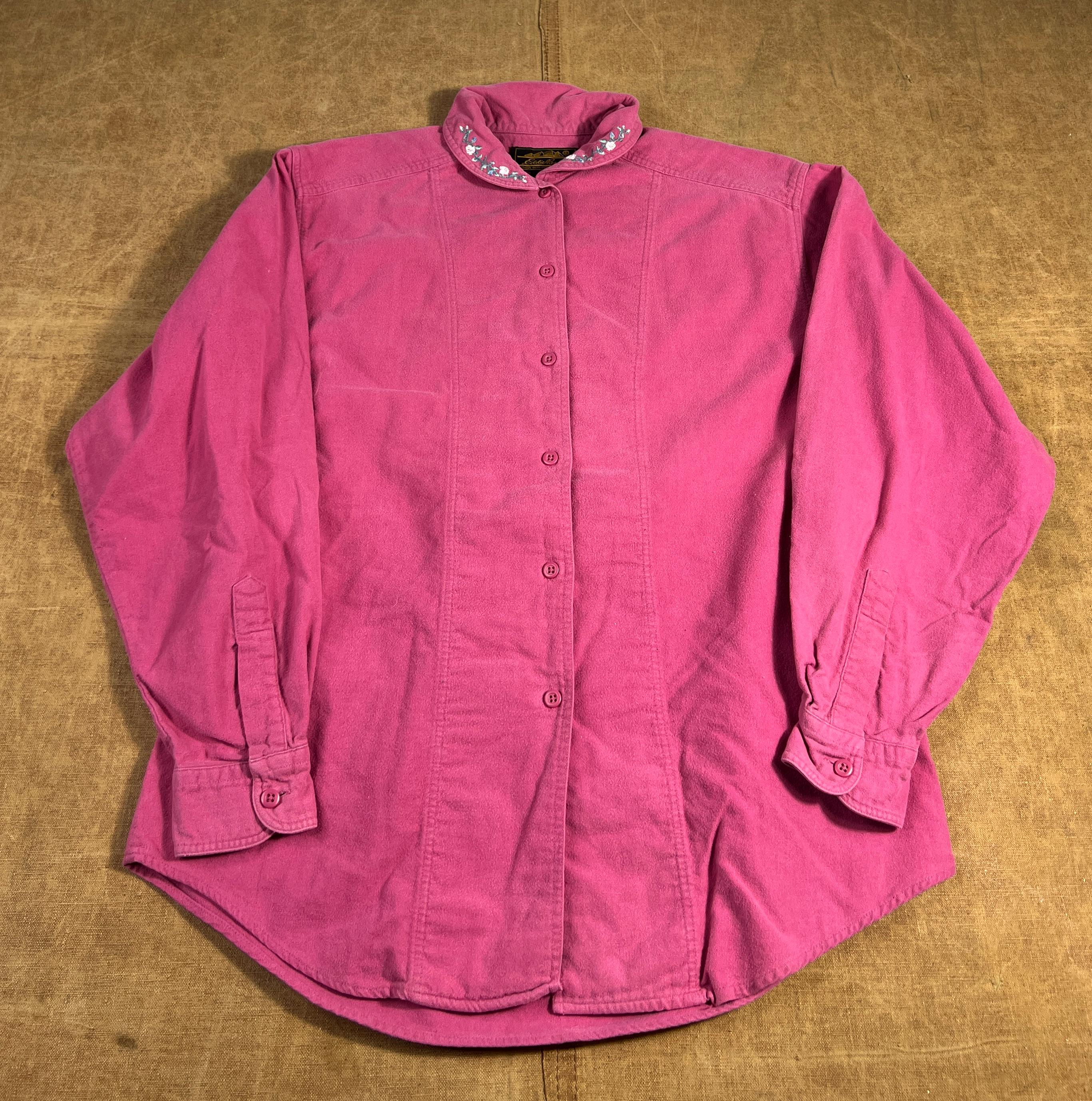 Vintage 80's 90's Eddie Bauer Flower Stitched Embroidered Basic