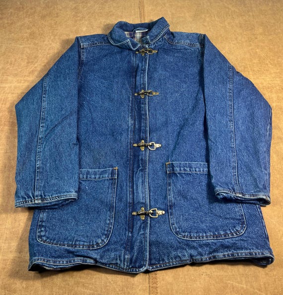 Vintage 80's Summit Hill Toggle Coat Two Pocket Denim Jean Cotton