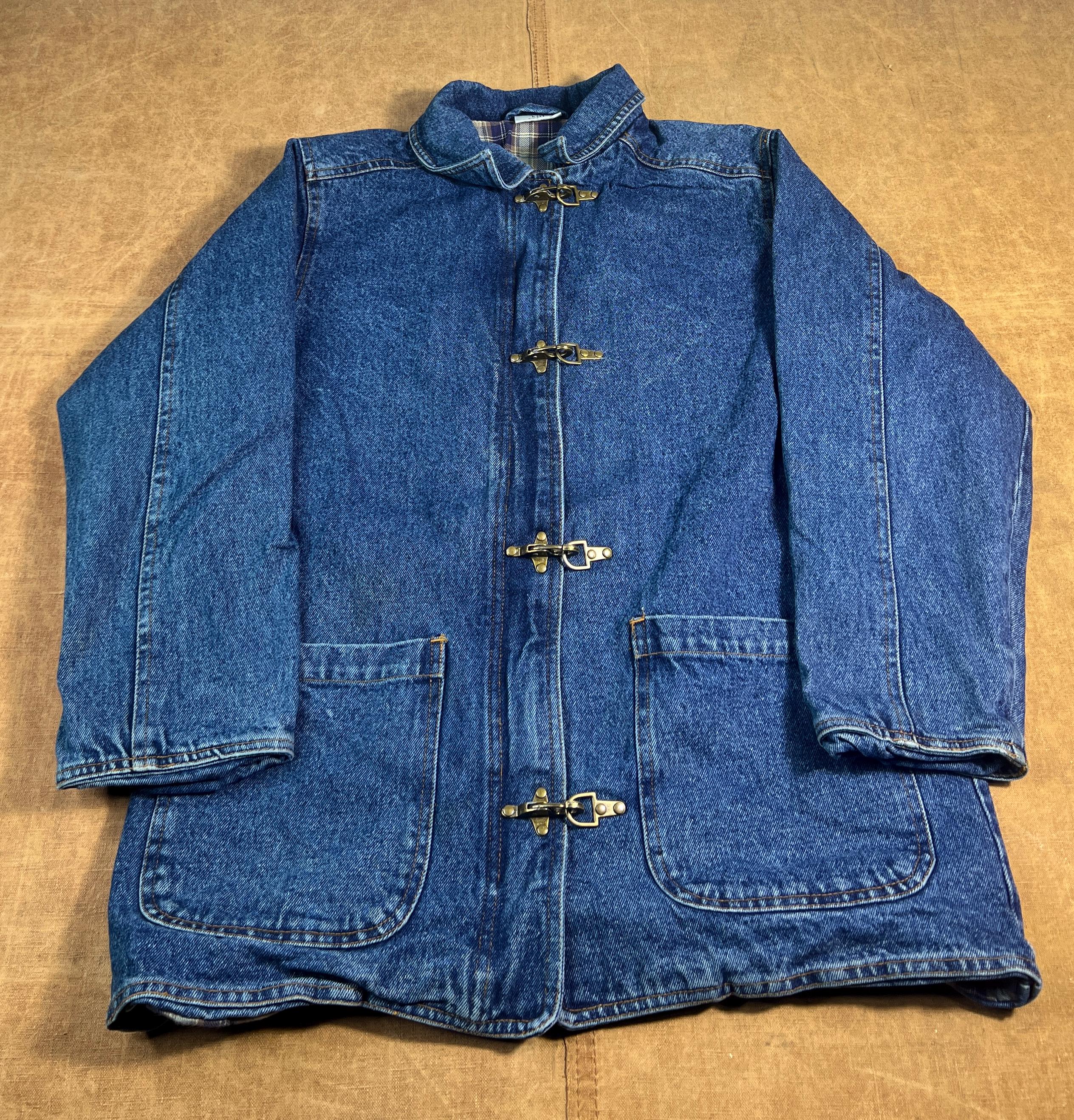 Vintage 80's Summit Hill Toggle Coat Two Pocket Denim Jean Cotton