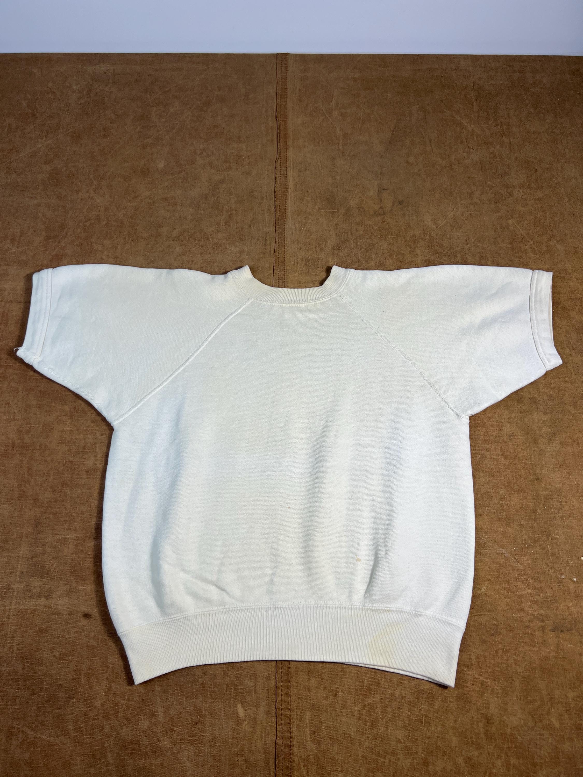 ヴィンテージ 60年代 100%コットン ホワイト スウェット ラグラン