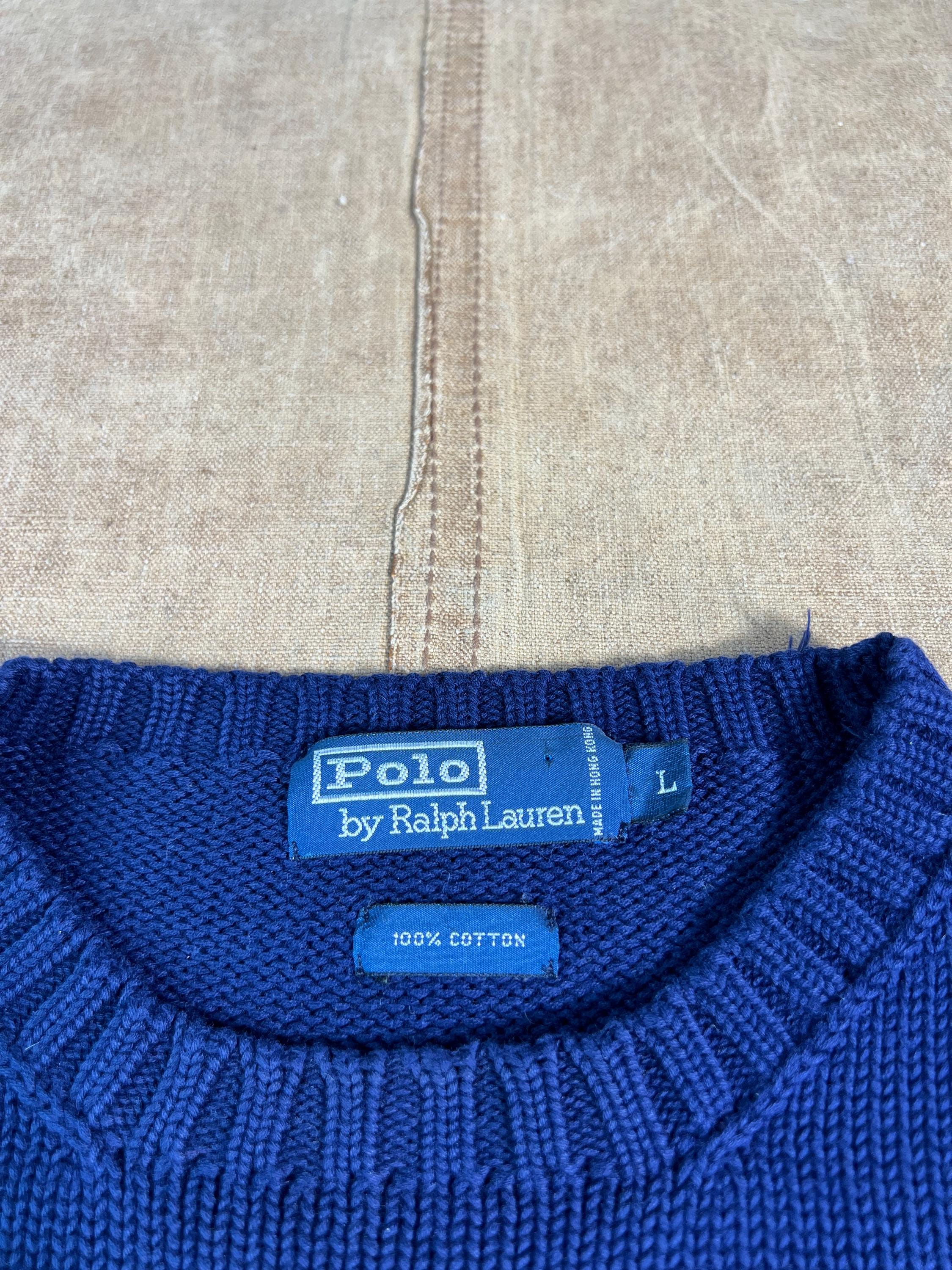 Vintage 90's Polo Ralph Lauren Cotton Knit Sweater Small Polo