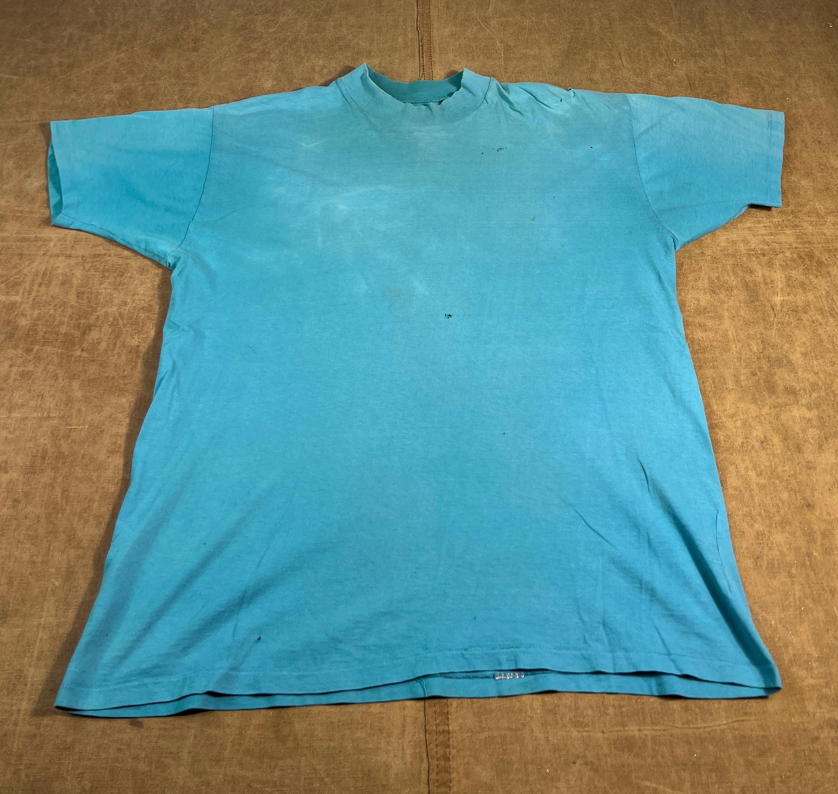 Vintage 60's Sun Faded Mock Neck Distressed Single Stitch Made in