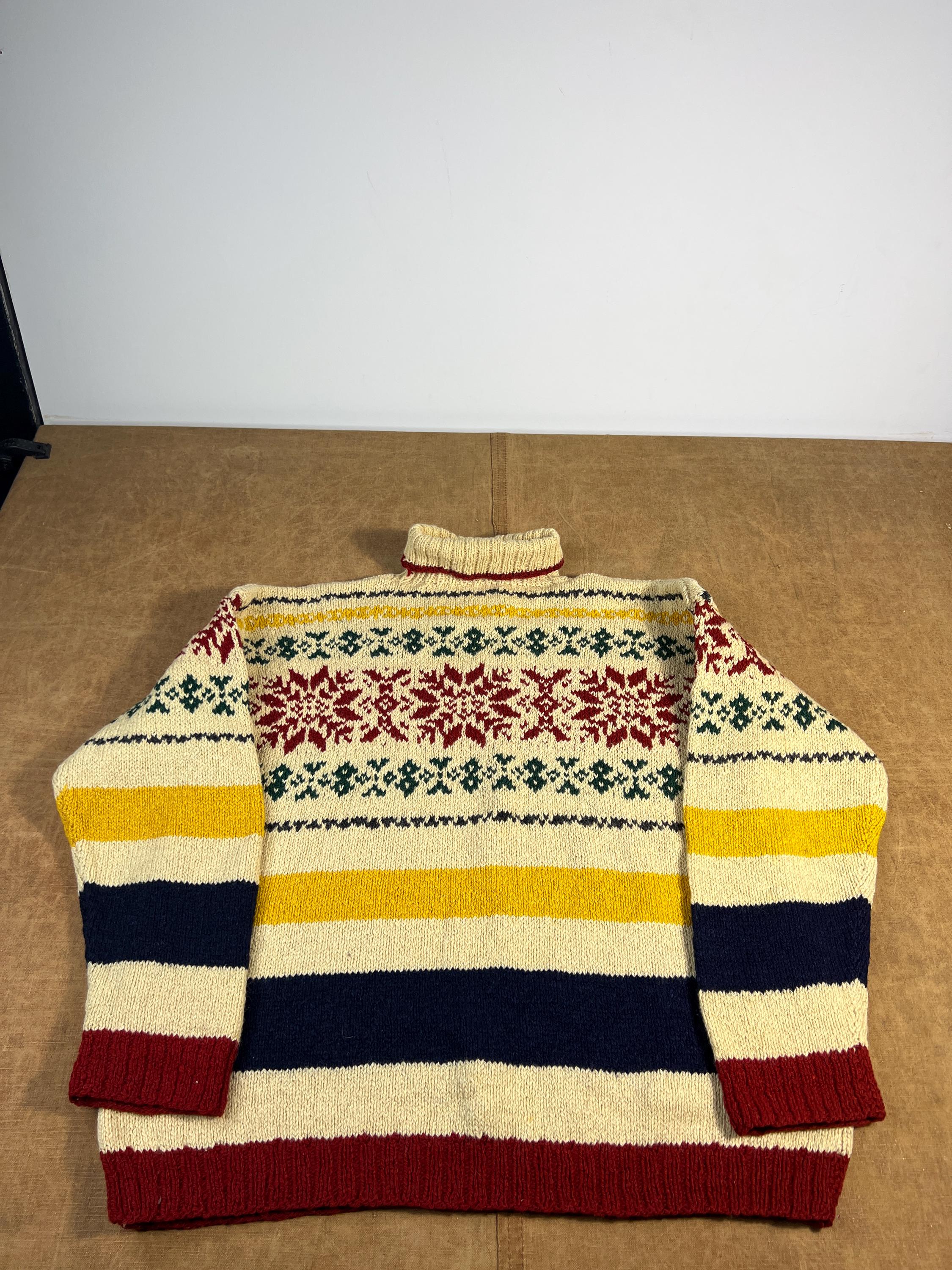 Vintage 80's Polo Ralph Lauren Country Snow Flake Wool Silk