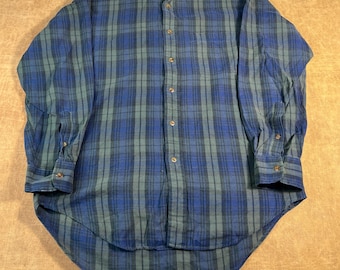 Vintage 80er Jahre Abercrombie Fitch One Pocket Karomuster 100% Baumwolle Multi Color Button Up Shirt Medium