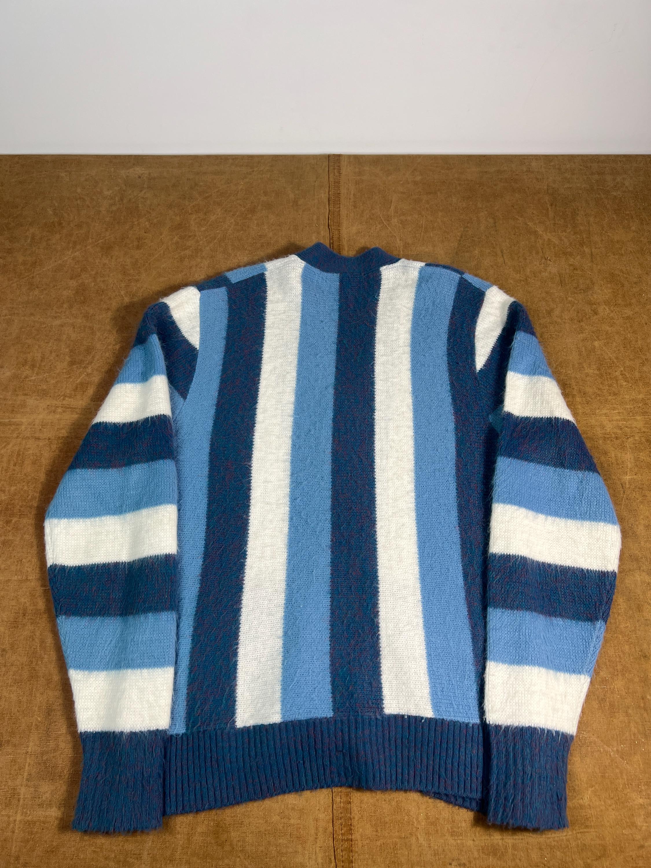 Vintage 60's Mohair Acrylic Striped Pattern Basic Essential