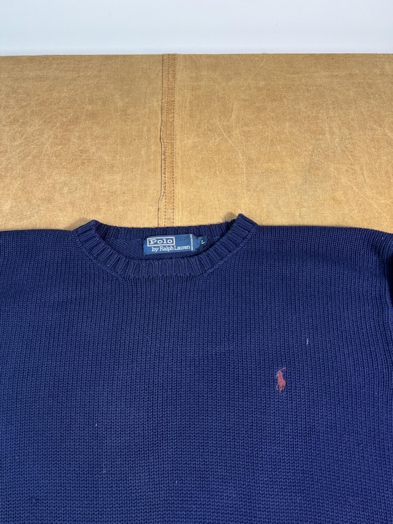 Vintage 90's Polo Ralph Lauren Cotton Knit Sweater Small Polo