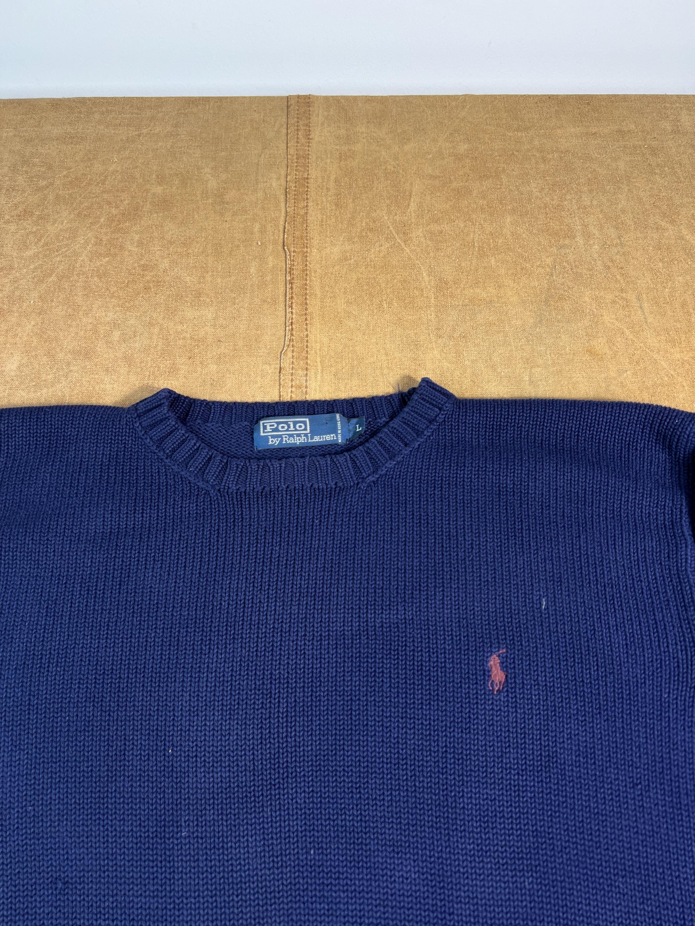 Vintage 90's Polo Ralph Lauren Cotton Knit Sweater Small Polo