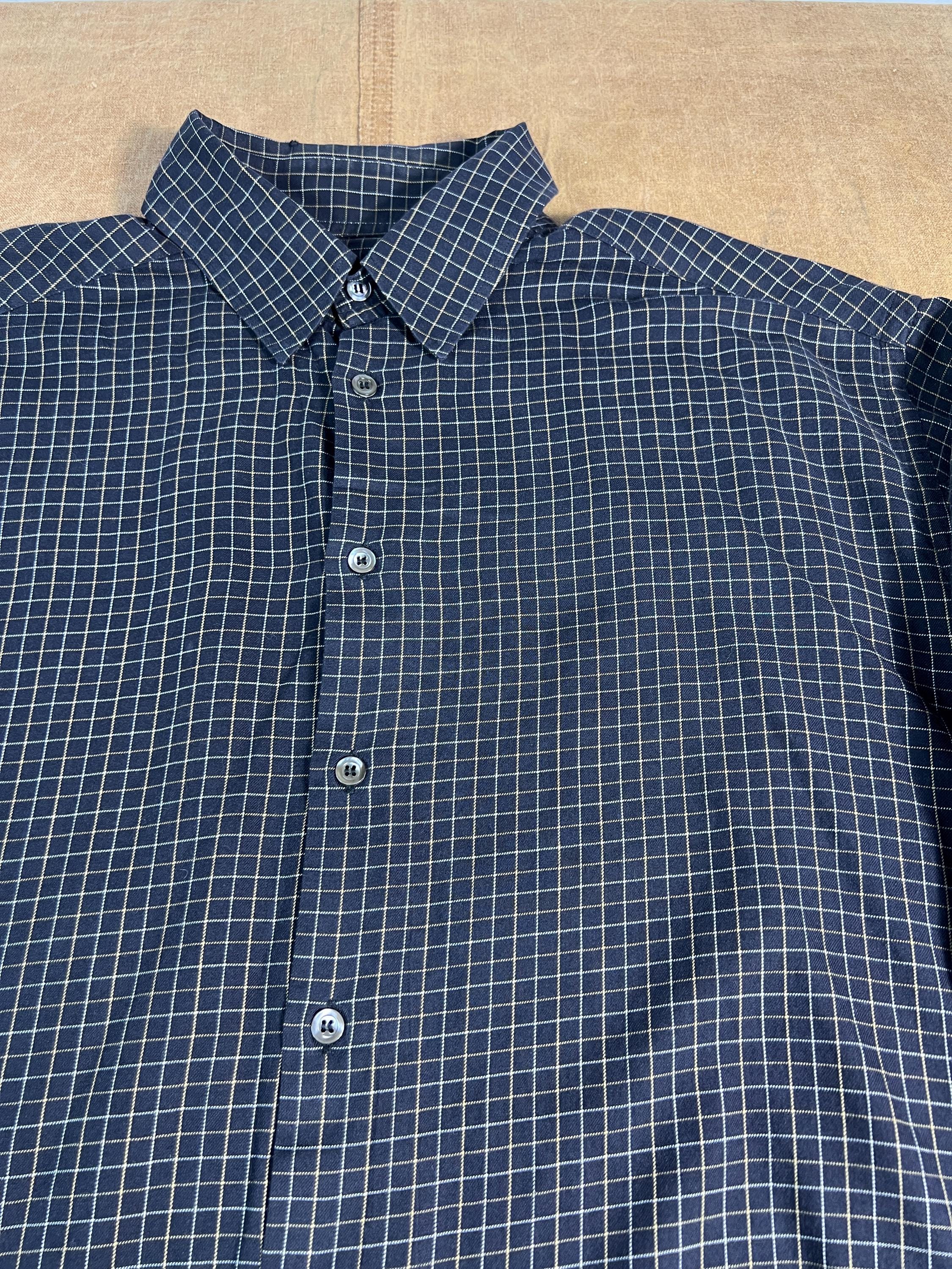 Vintage 90's Georgio Emporio Armani Plaid Pattern 100% Cotton