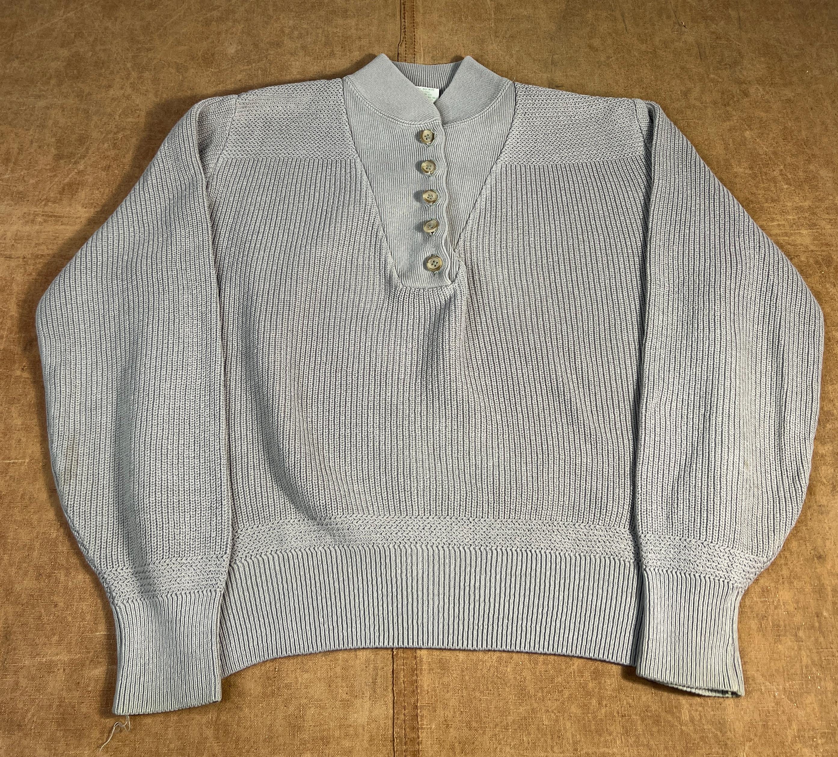 80’s L.L. Bean Ds Knit Vintage 80's LL Bean High Neck Sweater Henley Ribbed Texture Basic